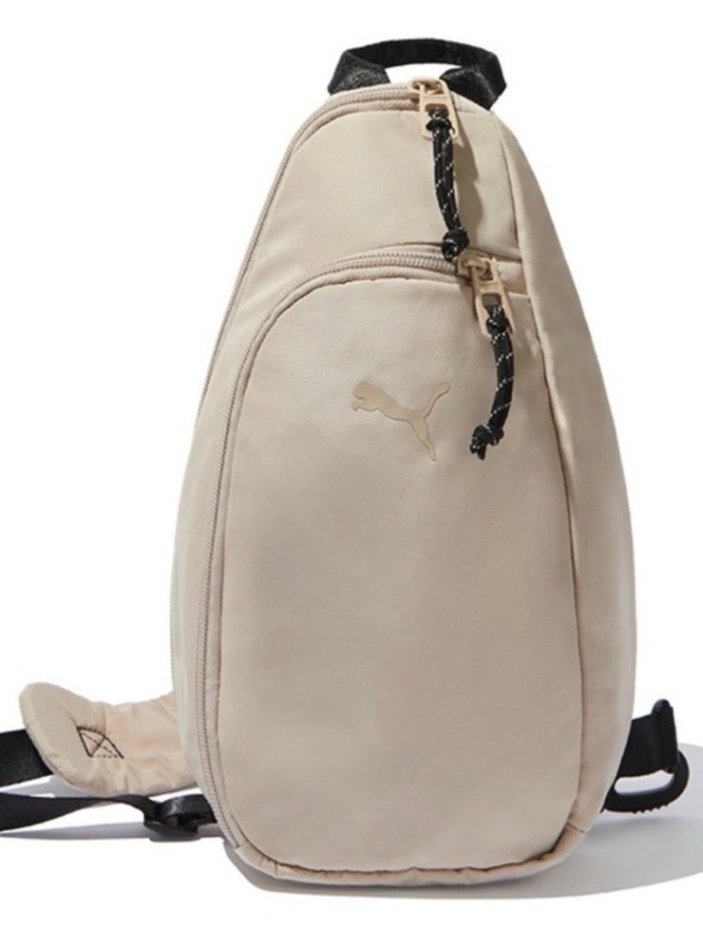 Puma Beige Sling Backpack with Black Accents